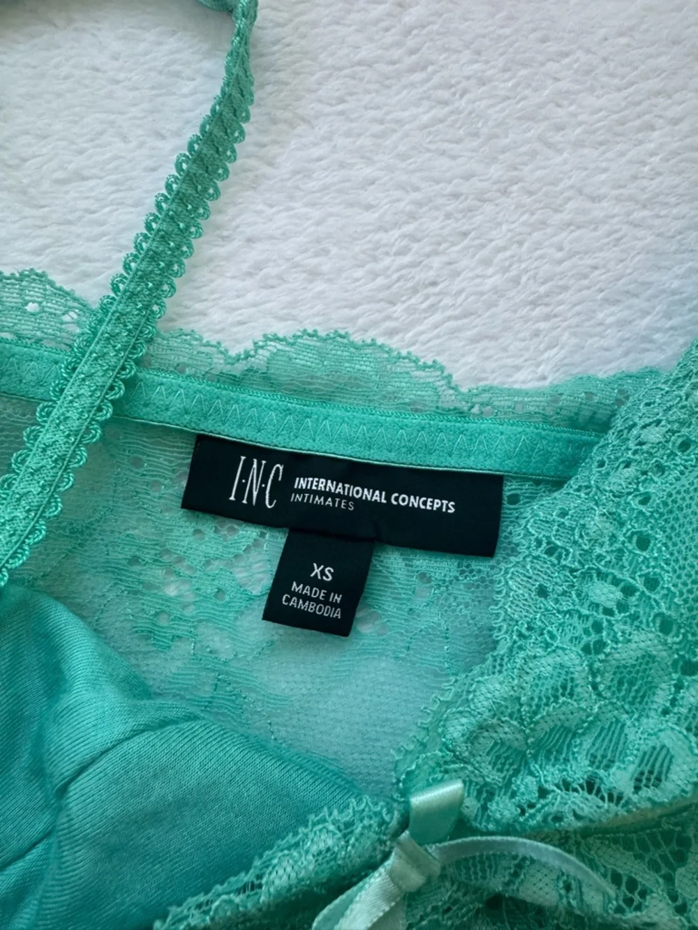 INC International Concepts Mint Green Lace-Trim Chemise - Picture 5 of 8